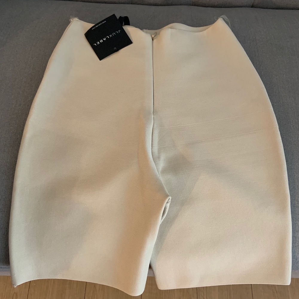 JLuxlabel bandage high waist shorts in cream, S